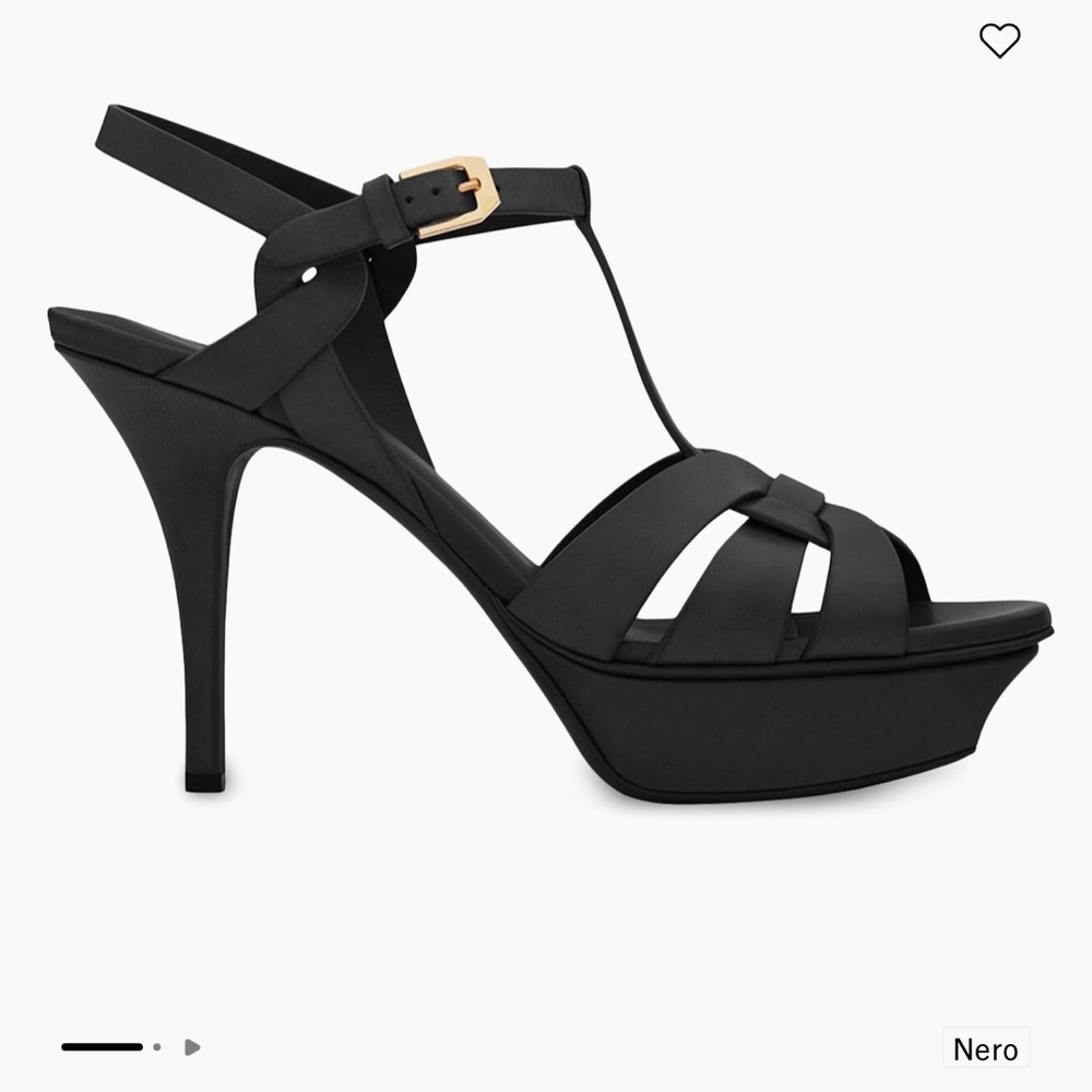 Saint Laurent
Tribute 75MM Leather Platform Sandals
Color black
Size 37